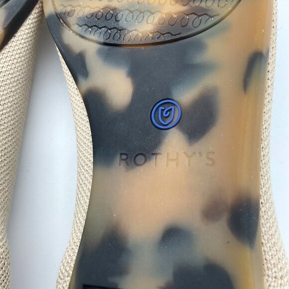 Rothy's Point II Ecru Flats Tortoiseshell Pattern Soles Washable Size 9 - Picture 8 of 10